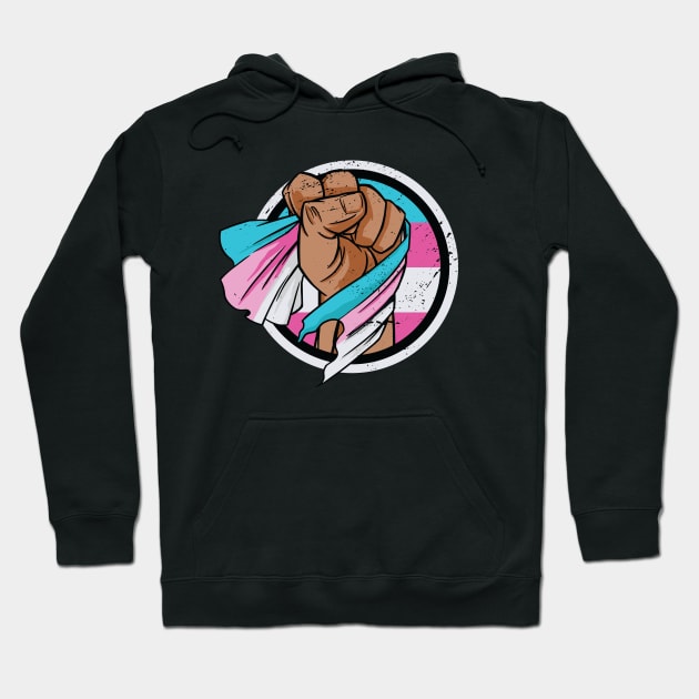 Fight for Trans Rights // Protest Fist with Transgender Flag Hoodie by SLAG_Creative